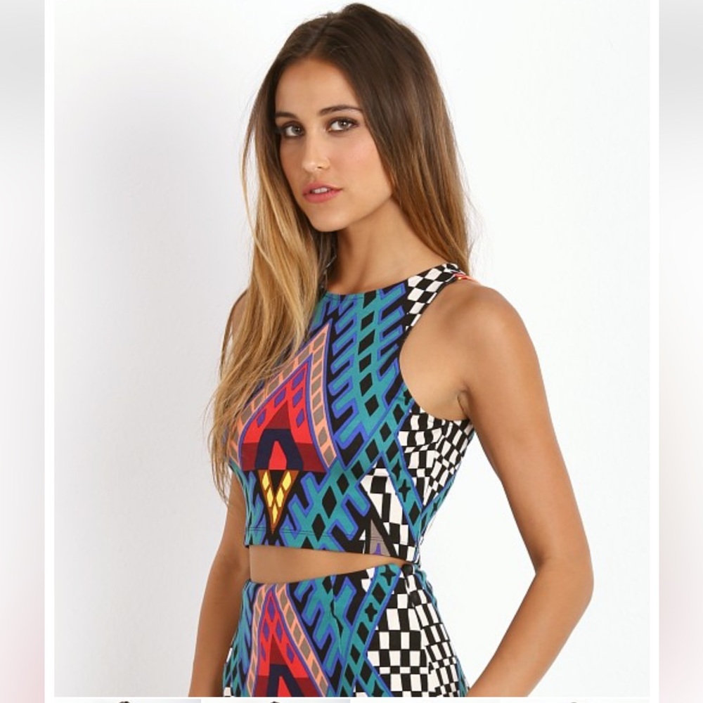 *LIKE NEW* Mara Hoffman Crop Racer Top Bazaar Blue Size M